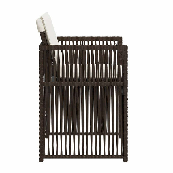 Gartenstühle mit Kissen, 4er Set, Braun