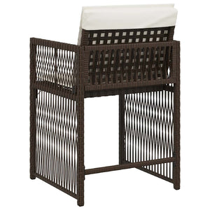 Gartenstühle mit Kissen, 4er Set, Braun