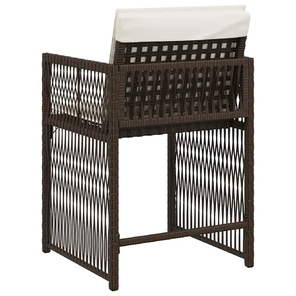 Gartenstühle mit Kissen, 4er Set, Braun
