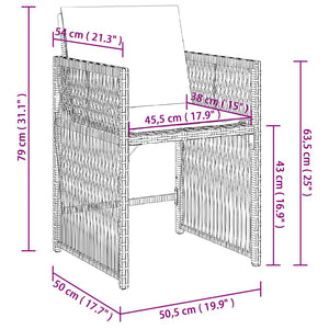 Gartenstühle mit Kissen, 4er Set Beige Rattan