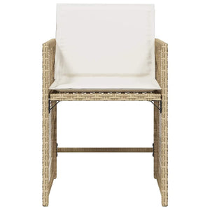 Gartenstühle mit Kissen, 4er Set Beige Rattan