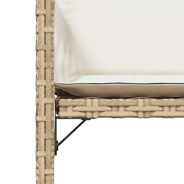 Gartenstühle mit Kissen, 4er Set Beige Rattan