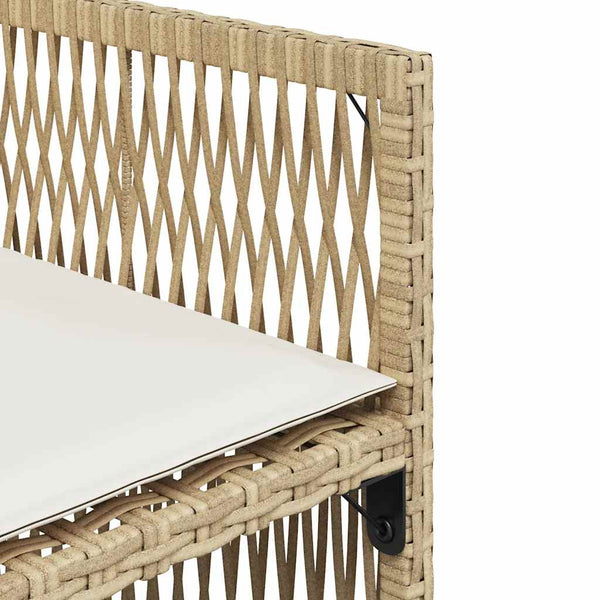 Gartenstühle mit Kissen, 4er Set Beige Rattan