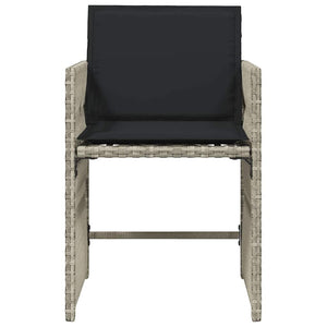 Gartenstühle mit Kissen, 4er Set, Hellgrau