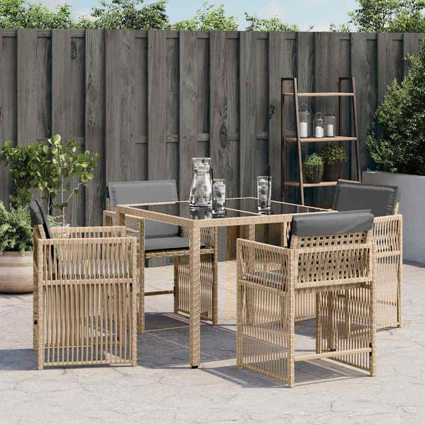 Gartenstühle mit Kissen, 4er Set