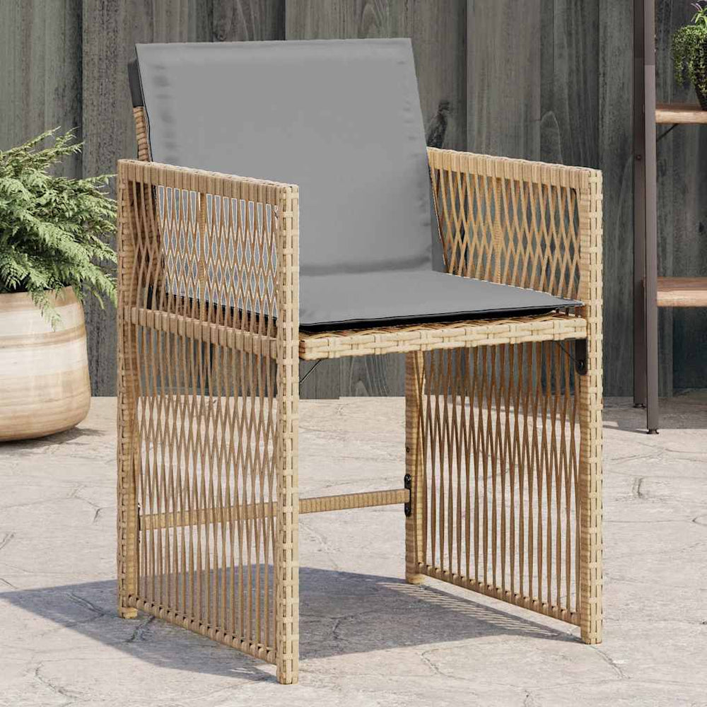 Gartenstühle mit Kissen, 4er Set