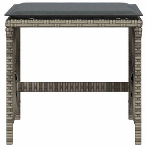 Gartenhocker mit Kissen, 4er Set Grau