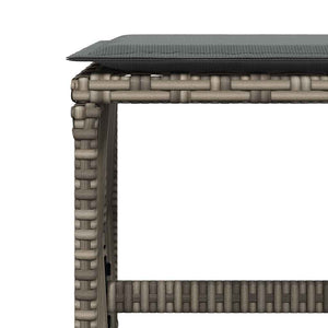 Gartenhocker mit Kissen, 4er Set Grau