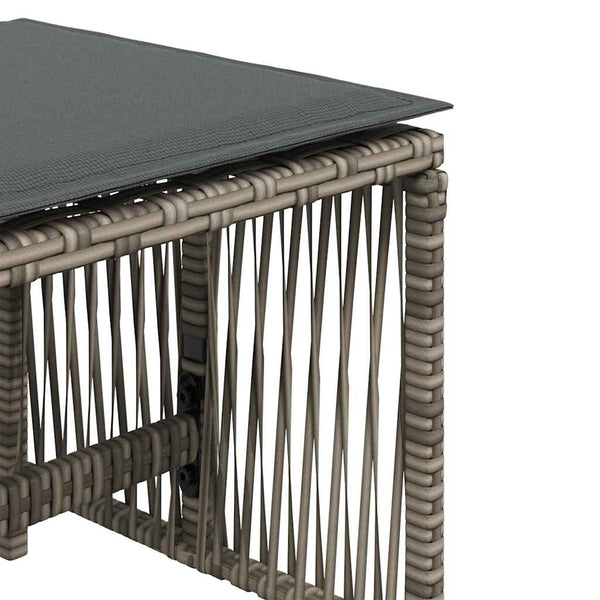 Gartenhocker mit Kissen, 4er Set Grau