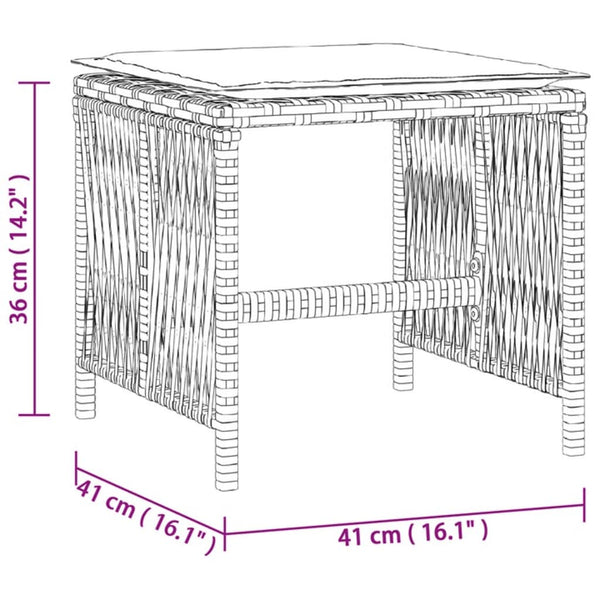 Gartenhocker mit Kissen, 4er Set Grau