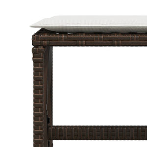 Gartenhocker mit Kissen, 4er Set Braun