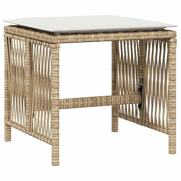 Gartenhocker mit Kissen, 4er Set Beige