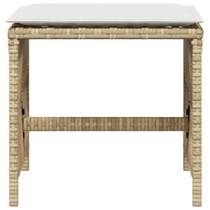 Gartenhocker mit Kissen, 4er Set Beige