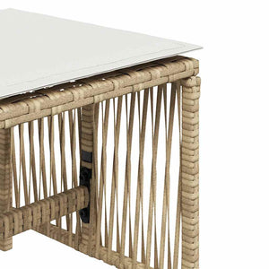 Gartenhocker mit Kissen, 4er Set Beige