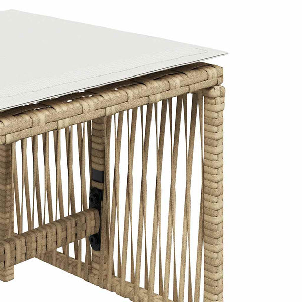 Gartenhocker mit Kissen, 4er Set Beige