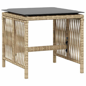 Gartenhocker Kissen 4er Set Beige Poly Rattan