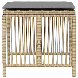 Gartenhocker Kissen 4er Set Beige Poly Rattan