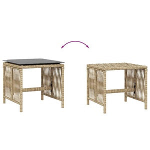 Gartenhocker Kissen 4er Set Beige Poly Rattan