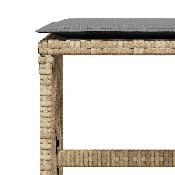 Gartenhocker Kissen 4er Set Beige Poly Rattan