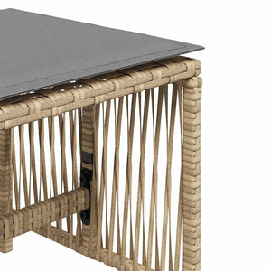 Gartenhocker Kissen 4er Set Beige Poly Rattan