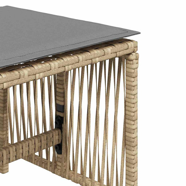 Gartenhocker Kissen 4er Set Beige Poly Rattan