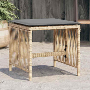 Gartenhocker Kissen 4er Set Beige Poly Rattan