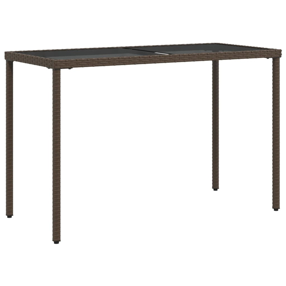 Gartentisch Braun Poly Rattan Glasplatte 115x54 cm