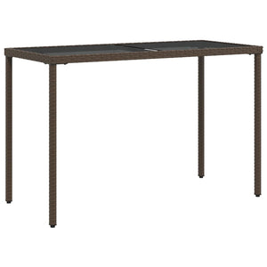 Gartentisch Braun Poly Rattan Glasplatte 115x54 cm