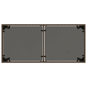 Gartentisch Braun Poly Rattan Glasplatte 115x54 cm