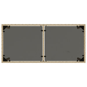 Beiger Gartentisch mit Glasplatte, 115 cm