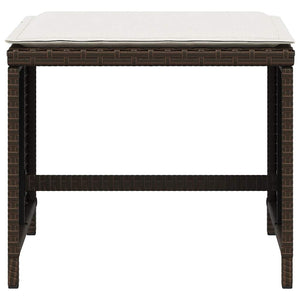 5-tlg. Garten-Essgruppe mit Kissen Braun Poly Rattan