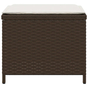 5-tlg. Garten-Essgruppe mit Kissen Braun Poly Rattan
