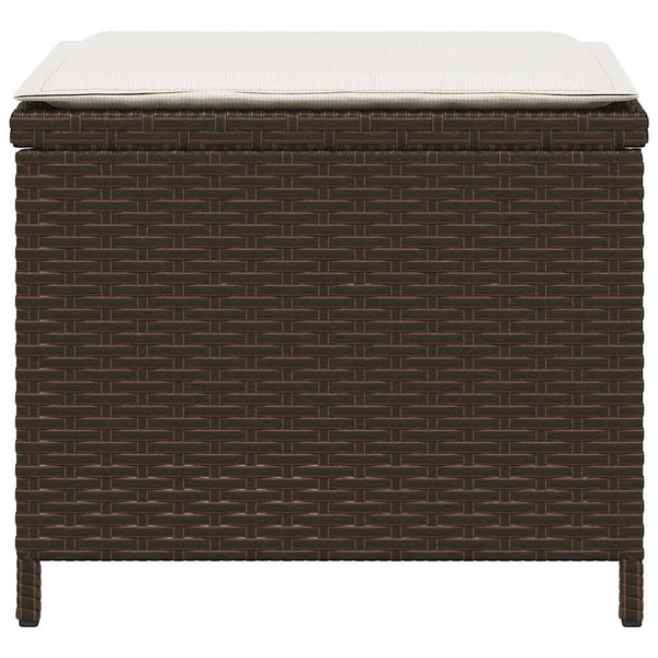 5-tlg. Garten-Essgruppe mit Kissen Braun Poly Rattan