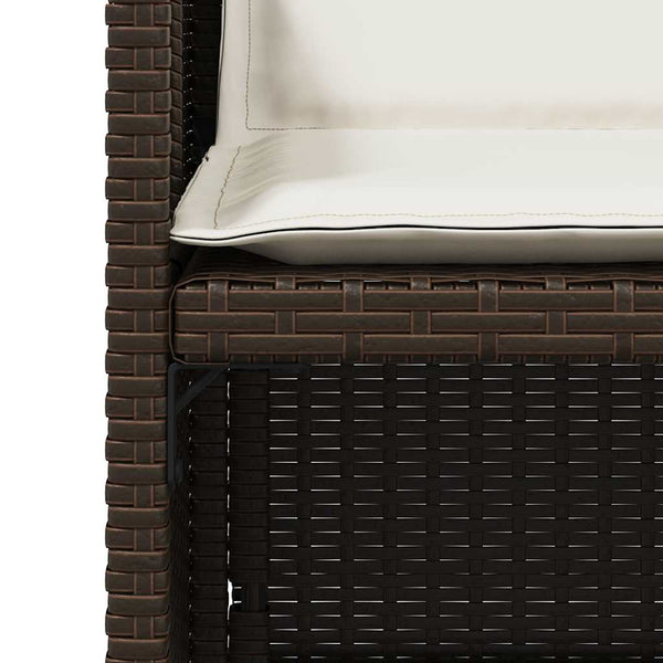 5-tlg. Garten-Essgruppe mit Kissen Braun Poly Rattan
