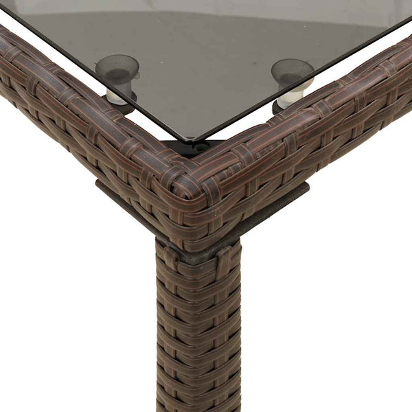 5-tlg. Garten-Essgruppe mit Kissen Braun Poly Rattan