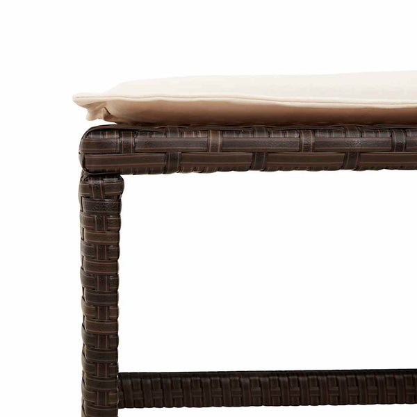 5-tlg. Garten-Essgruppe mit Kissen Braun Poly Rattan