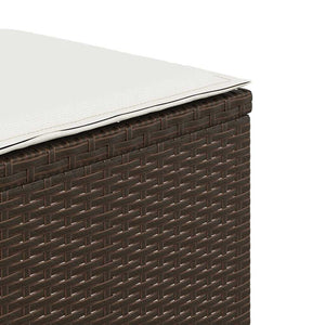 5-tlg. Garten-Essgruppe mit Kissen Braun Poly Rattan