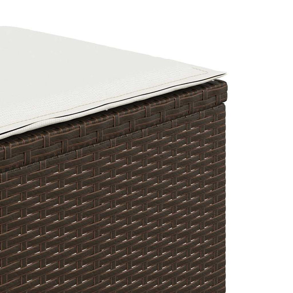 5-tlg. Garten-Essgruppe mit Kissen Braun Poly Rattan