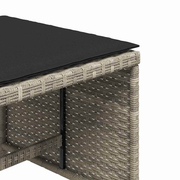 vidaXL Ensemble de salle à manger de jardin 5 pièces avec coussins Gris clair résine tressée