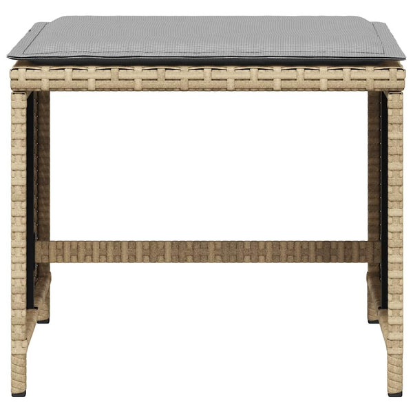 vidaXL Salon de jardin 5 pcs avec coussins mélange beige résine tressée