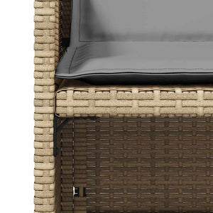 vidaXL Salon de jardin 5 pcs avec coussins mélange beige résine tressée
