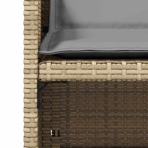 vidaXL Salon de jardin 5 pcs avec coussins mélange beige résine tressée