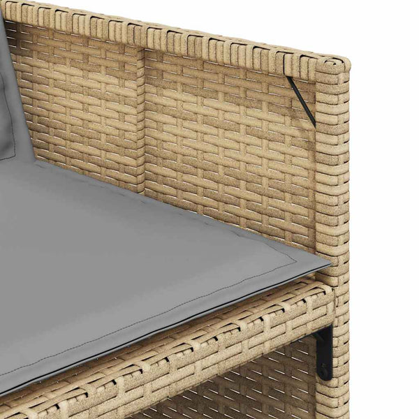 vidaXL Salon de jardin 5 pcs avec coussins mélange beige résine tressée