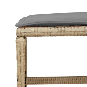 vidaXL Salon de jardin 5 pcs avec coussins mélange beige résine tressée