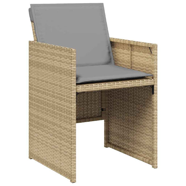 vidaXL Salon de jardin 5 pcs avec coussins mélange beige résine tressée