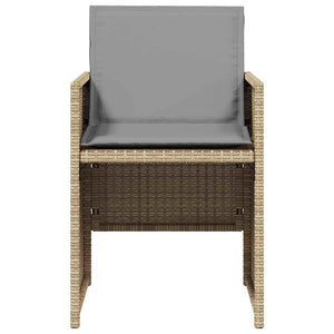 vidaXL Salon de jardin 5 pcs avec coussins mélange beige résine tressée