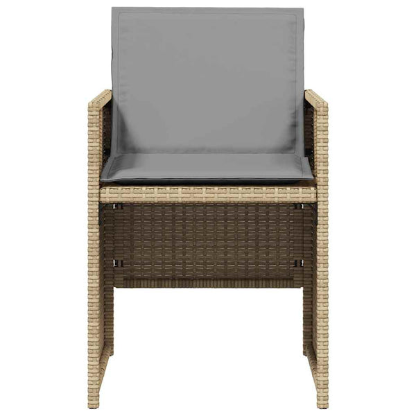 vidaXL Salon de jardin 5 pcs avec coussins mélange beige résine tressée