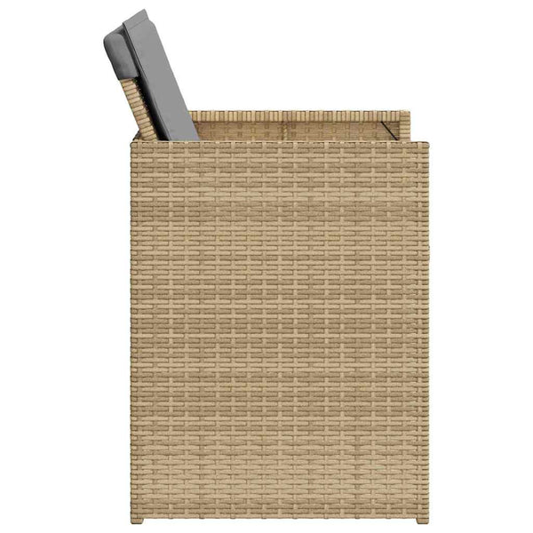 vidaXL Salon de jardin 5 pcs avec coussins mélange beige résine tressée