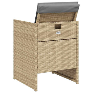 vidaXL Salon de jardin 5 pcs avec coussins mélange beige résine tressée