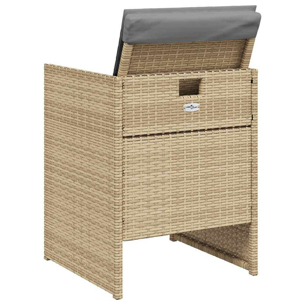 vidaXL Salon de jardin 5 pcs avec coussins mélange beige résine tressée